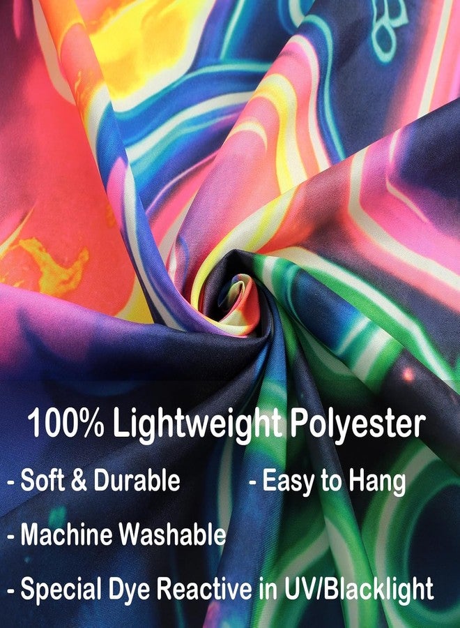 Manicer Blacklight Gaming Tapestry, Cool Neon Game Controller Wall Hanging for Boys Teens, UV Reactive GAME OVER Abstract Art 3D Gaming Poster Tapestries for Bedroom, Play Room - 29.5" x 39.4" - Image 4
